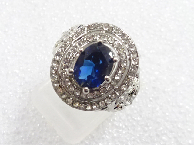JAPANESE KIMONO / ANTIQUE COLORED STONE RING (SIZE 12)